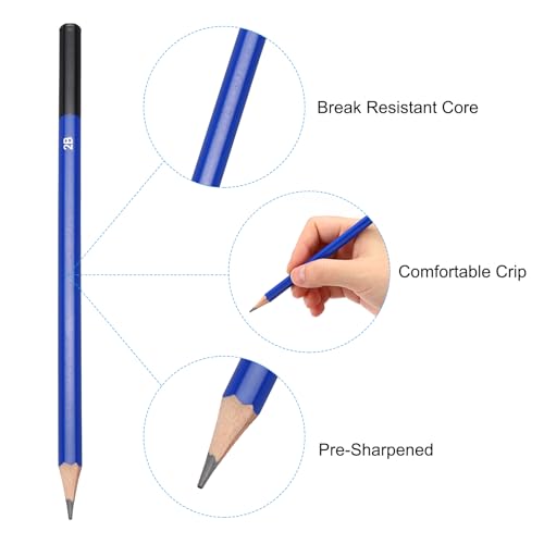 PATIKIL 2B Drawing Pencils for Sketching, 6PCS Sketch Pencils for Drawing Art Pencils Graphite Wood Pre-sharpened for Drawing Sketching Artists, 2B Pencils - size: 1 Count (Pack of 1), style: 2B