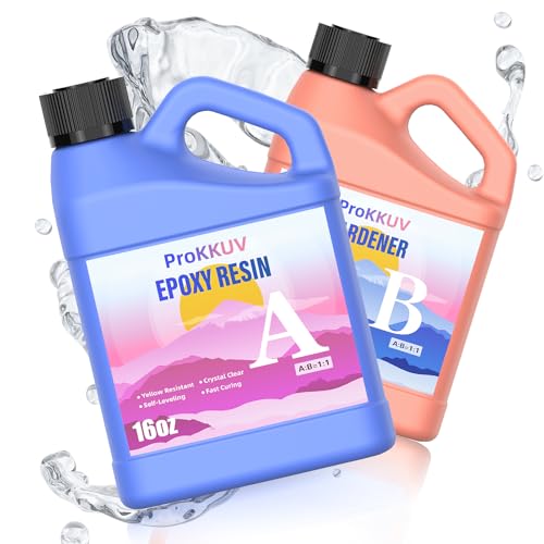Epoxy Resin Kit, 32OZ Crystal Clear Resin Epoxy, Bubble Free, No Yellowing, UV Resistant, Food Safe, Easy Mix 1:1 for DIY Crafts Resin Jewelry Making(16OZ x 2) - size: 32OZ