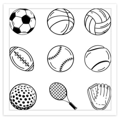 CHGCRAFT Ball Sports Tennis Polymer Clay Texture Sheets Football Pattern Silicone Texture Stamp Volleyball Clay Texture Mat Modeling Pattern Pad Sheets for Jewelry and Earrings Tools, 5.5x5.5 inch - style: Ball Sports