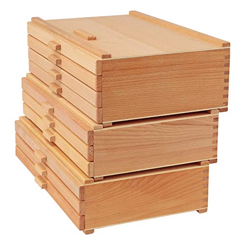 Cezanne Creative Mark Pastel Storage Box, 4-Drawer Wooden Art & Craft Supplies Organizer, Birch Wood, Brown - size: 4 Drawer