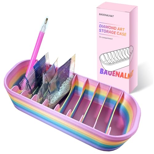 10-Compartment Diamond Art Storage Case: Organizer for Diamond Painting Tools & Accessories – Easy-to-Use, Space-Saving, Spill-Proof. Ideal Craft Enthusiast Gift (Color-4) - color: Color-4