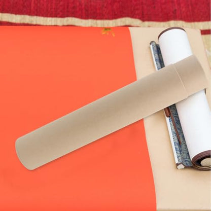 GANAZONO Extendable Scroll Storage Box 13.58 Inch Kraft Paper Calligraphy Scroll Holder Adjustable Painting Poster Document Mailing Tube - color: Khaki