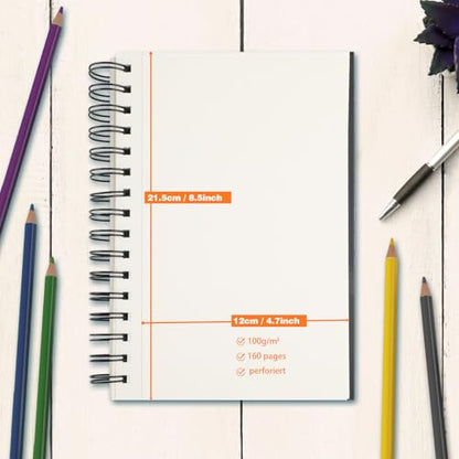 2PACK 5.5x8.5 and 1Pack 9 x 11 inches Hardcover Sketch Book，3 Pack 80-Sheets (68lb/100gsm)，Double-Sided Hardbound Sketchbook, Spiral Bound,Acid Free Painting Art Paper for Kids and Adults - size: 5.5 x 8.5 inches (2 Pack) + 9 x 11 inches (1 Pack)