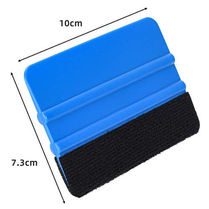Durable Black Felt Edge Vinyl Squeegee Tool 4-Inch (Pack of 3) | Car Vinyl Film Wrapping Decal Window Tint Work, Professional Scratch Free Squeegee - color: Blue-1
