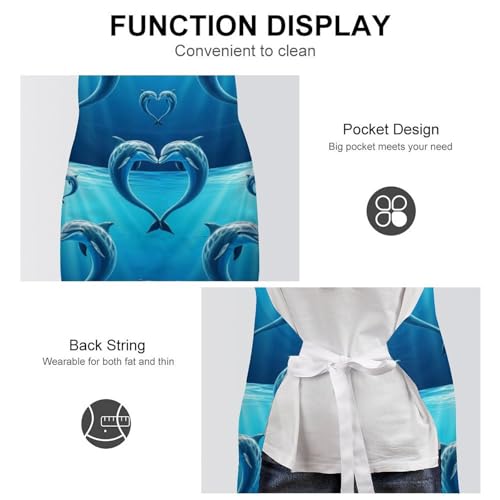 Cooking Apron for Adults with Pockets, Waterproof Oil Resistant Bib for Kitchen Restaurant BBQ Baking - color: Style (327)