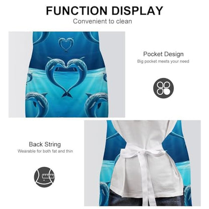 Cooking Apron for Adults with Pockets, Waterproof Oil Resistant Bib for Kitchen Restaurant BBQ Baking - color: Style (327)