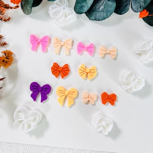Xaekicr Polymer Clay Cutters Bow Set – 5PCS Cute Bow Clay Cutters for Polymer Clay Jewelry, Sweet Ribbon Clay Earring Cutters Shapes, DIY Clay Tools for Earrings, Charms and Crafts - color: F color