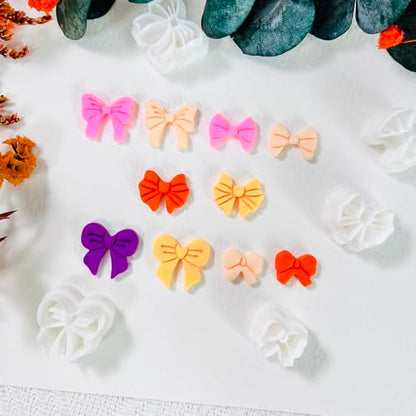 Xaekicr Polymer Clay Cutters Bow Set – 5PCS Cute Bow Clay Cutters for Polymer Clay Jewelry, Sweet Ribbon Clay Earring Cutters Shapes, DIY Clay Tools for Earrings, Charms and Crafts - color: F color