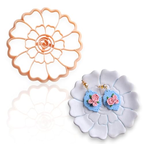 GOTO CLAY TOOLS Trinket Dish Cutter for Polymer Clay, Flower Trinket Dish Cutter, 4 inch Length, Embossed Polymer Clay Cutters, Sharp Edge - color: FLOWER
