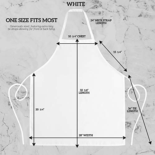 GREEN LIFESTYLE 12 Pack Bib Apron - Unisex White Aprons, Machine Washable Aprons for Men and Women, Kitchen Cooking BBQ Aprons Bulk (Pack of 12, No Pockets, White) - color: White, size: Pack of 12, No Pocket