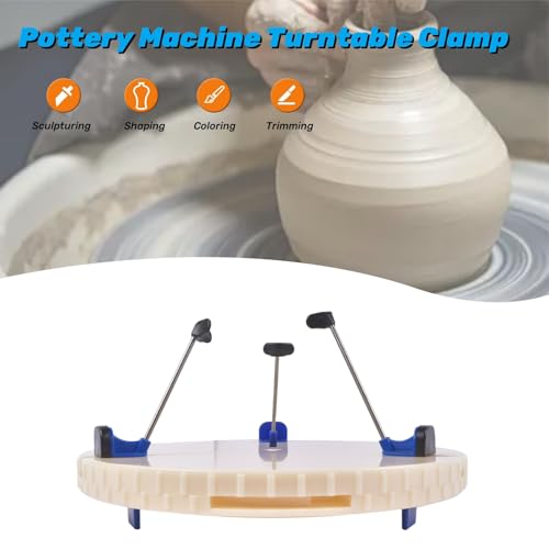 Pottery Machine Turntable Clamp, Portable Pottery Centering Tool, Adjustable Ceramic Art Repair Tool, Ceramic Pottery Trimming Turntable Tools Sculpting Clamp Repair Tools Mixizap