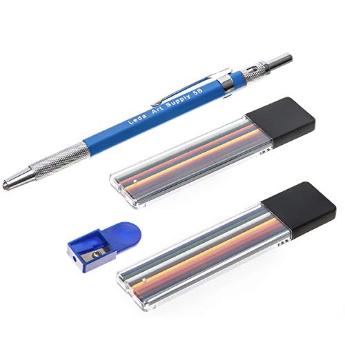 Leda Mechanical Pencil (Black Multicolor) – Precision Lead Holder for Any Lead Size, Smooth Writing, Durable Design for Mechanical Pencils and Drafting Pencil Drawing - style: 2mm Multicolor Black
