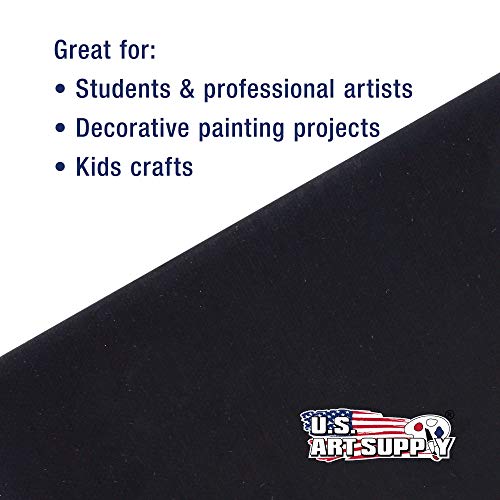 U.S. Art Supply 16 X 20 Inch Black Art Canvas Board Panels 6 Pack - 8 Ounce Heavyweight Cotton Acid Free Canvases for Painting Acrylics and Watercolor (1 Case of 6 Single Canvas Painting Panels) - size: 16" x 20"