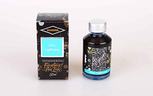 Diamine Fountain Pen Bottled Ink, 50ml - Shimmering Blue Lightning - color: Blue