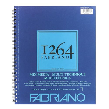 Fabriano 1264 Mixed Media Pad, 11" x 14", 120 lb.