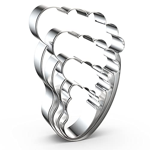 Foot/Footprint/Baby Foot Cookie Cutter Set, 4 Piece, Stainless Steel - color: Baby Foot
