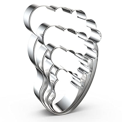 Foot/Footprint/Baby Foot Cookie Cutter Set, 4 Piece, Stainless Steel - color: Baby Foot