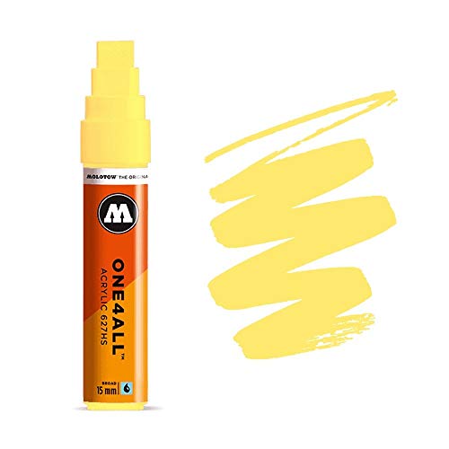 MOLOTOW ONE4ALL Acrylic Paint Marker, 15mm, Zinc Yellow, 1 Each (627.201) - color: Zinc Yellow, size: 1 Count (Pack of 1)