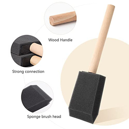 Foam Paint Brushes, 2 Inch, 48 Pack, Sponge Bruhses for Painting, Craft Paint Sponges Set, Foam Brushes Bulk, Sponge Paint Brushes for DIY, Staining, Black - size: 2 inch, 48 pack