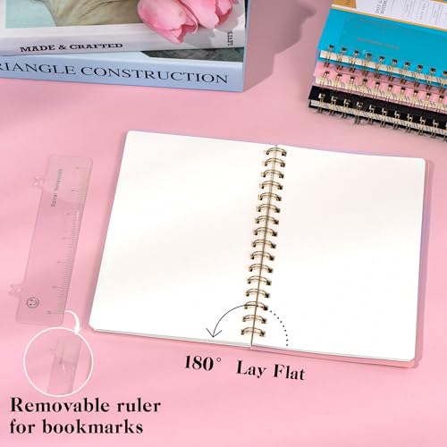 Dot Grid Spiral Notebook A5 Spiral Bullet Dotted Journal 160 Pages Thick Dot Paper Notebooks Plastic Hardcover Spiral Notebook 5x7 Wire Bound Notebooks for Note Taking School Office Supplies,Pink - color: Pink, style: B - Dotted - A5