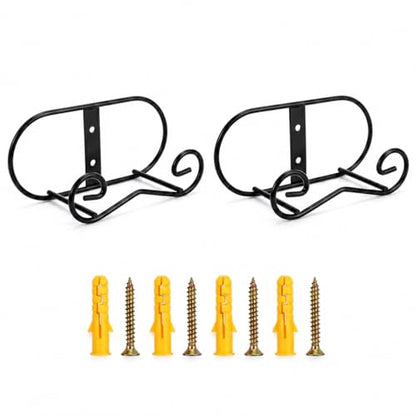 LIONWEI LIONWELI Plate Hangers for the Wall - 2 Pack Metal Wall Mount Display Holders for 6"-9" Decorative Plates, Small Picture Frames, Plaques and Signs - Includes Anchors and Screws - size: Medium with Screws