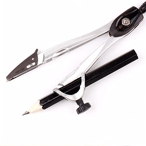 Compass for Geometry Metal Drawing Compasses Geometry Protractor Ruler EraserSet School Stationery Drafting Tools Office Stationery（19.5 * 2.3 * 9.3cm） Compass Drawing Tool