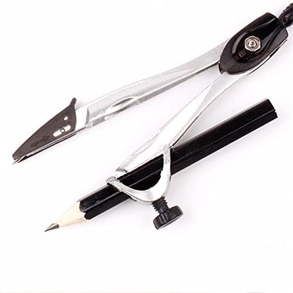 Compass for Geometry Metal Drawing Compasses Geometry Protractor Ruler EraserSet School Stationery Drafting Tools Office Stationery（19.5 * 2.3 * 9.3cm） Compass Drawing Tool