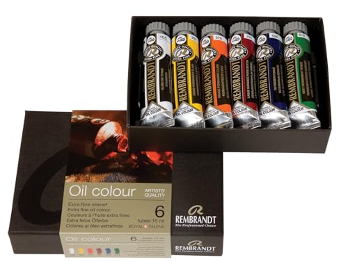 Rembrandt Oil Color Paint Starter Set, 6x15ml Tubes