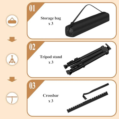 Art Painting Tripod Easel Stands - Portable Adjustable Display Artist Metal Easel with 1 Bag for Tabletop/Floor Painting, Height from 17 to 66 inches, Sturdy for Drawing, Displaying - Black 3 Pack - style: Black-3pack