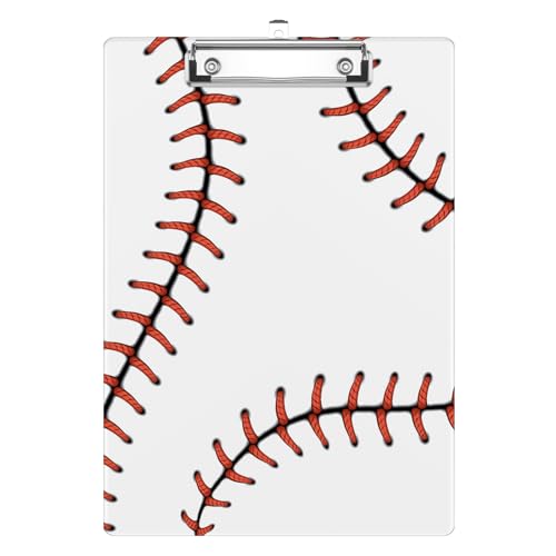 Baseball Texture Clipboard Decorative Clip Board with Metal Clip A4 Standard Size 12.5" X 8.7" for Teacher Students Nurses Office - color: Baseball Texture