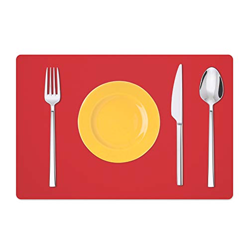 Silicone Placemats, Food-Grade Non-Slip Waterproof, Dining, Stain Resistant, Countertop Protector, Kitchen Counter Mat, Heat Resistant, Baking mat Dishwasher Safe (23.6"×15.7"-1pack, Red) - color: Red, size: 23.6"×15.7"-1pack