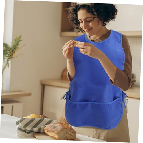STOBAZA Adjustable Pockets Waterproof Apron Kitchen Cooking Painting Unisex Art Vest for Men Women