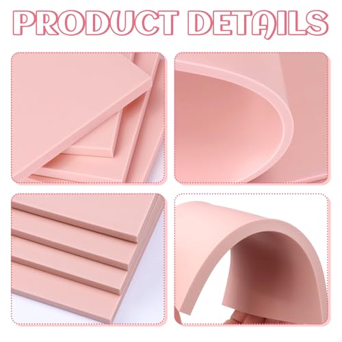 4 PCs 4x6 Inch Linoleum Blocks for Printmaking, Stamp Carving & DIY Linocut | Pink Rubber Stamp, Soft 0.8cm thick, Smooth, clean cuts, Beginner-friendly; For cards, fabric & classroom art - style: 4pack