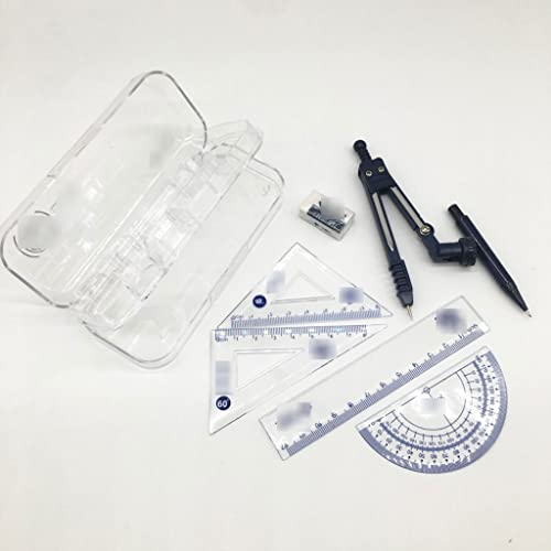 Drawing Compass Drafting Tools Compass Set 7-Piece Set Student Drawing Learning Stationery Ruler Triangle Plate Protractor Student Supplies Math Ruler Kit
