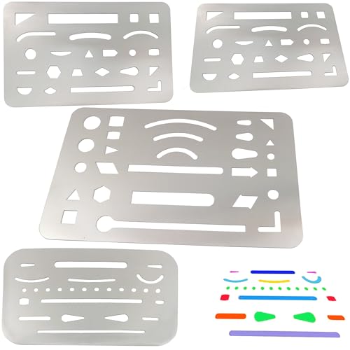 Eraser Shield for Drawing — Precision Erasing Shield Stencils for Art, Drafting & Technical Drawing 4-Pack