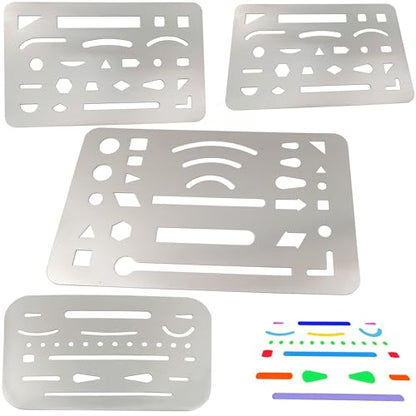 Eraser Shield for Drawing — Precision Erasing Shield Stencils for Art, Drafting & Technical Drawing 4-Pack