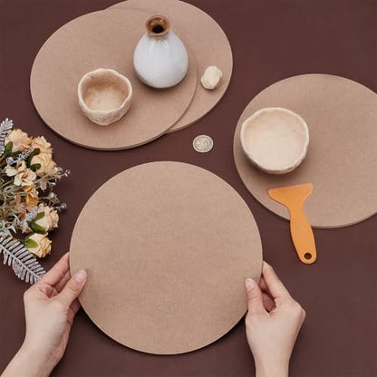 UNICRAFTALE 4Pcs Flat Round Pottery Wheel Bat Ceramic Drying Slab 23.5cm Clay Board Sculpture Base Clay Tool for Pottery Wheel Portable Clay Wedging Board for Clay Crafts Arts Ceramics Pottery Tools - size: 23.5cm in diameter