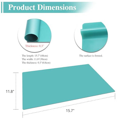 Silicone Mats, 2Pcs 15.7"x 11.8"x 0.03" Green Silicone Table Mat, Silicone Placemats for Baking, Kitchen Counter, Jewelry - color: Green, size: 15.7"x 11.8"