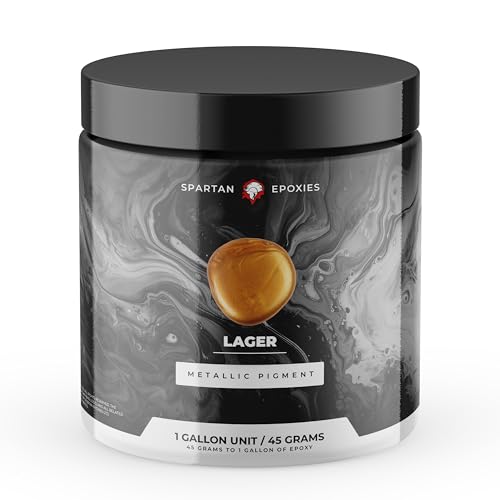 Spartan Epoxies Metallic Pigment Powder for Epoxy - 30 Unique Colors, 4oz for 1 Gallon and 12oz for 3 Gallons of Clear Epoxy, Made in the USA (Lager, 4oz (45 Grams)) - color: Lager, size: 4 oz (45 grams)