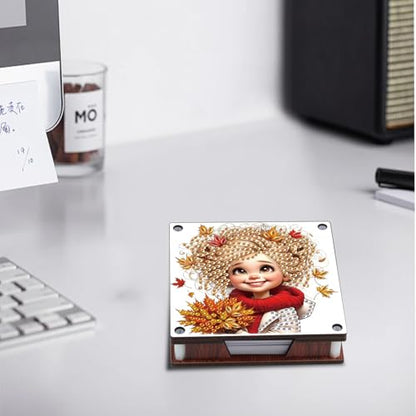 JISHSHAY 2 PCS Diamond Art Note Box Fairy Diamond Painting Note Pad Holder Elf Gem Painting Fairy Gem Art Memo Boxes Mosaic Kits for Adults Embroidery Kit Memo Pad Holder, Contains 120 Sheets of Paper - color: Elf 2