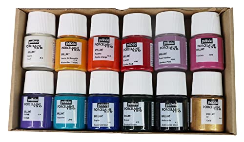 Pebeo Porcelaine 150 China Paint, Exploration Set #1- Set of 12 x 20 ml Bottles - color: Multicolor, style: 12 x 20ml