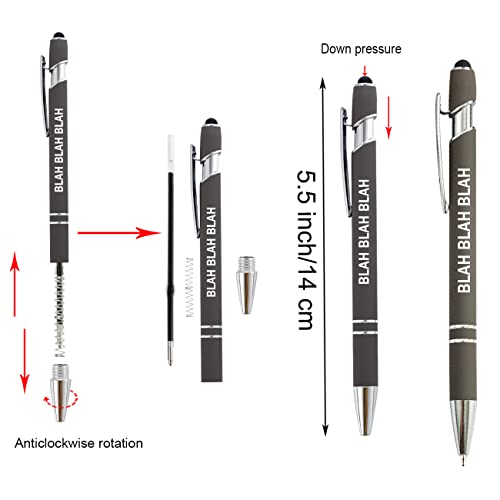 PASISIBICK 12 Pieces Funny Sarcastic Ballpoint Pens, Office Snarky Touch Screen Stylus Pen Encouraging, Black Ink (12 Color,Negative) - color: 12 Color,Negative