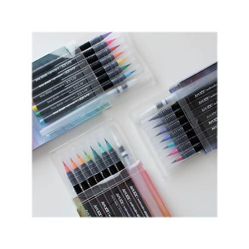 Art 101 Creative Tools Brush Pens, Assorted, 8 Pens/Pack, 3 Packs/Carton (73024)