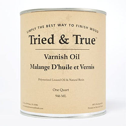Tried & True Superior Varnish Oil Wood Finish, Quart - Natural Pine Resin & Linseed Oil, Ideal for Interior Furniture, Tables, Countertops - Non-Toxic, Scratch Resistant & Durable - size: Quart