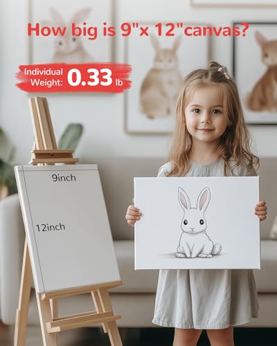 Canvas Boards 36 Pack, 9x12 Inch White Blank Painting Canvas Panels, 100% Cotton Art Supplies for Acrylics Oil Watercolor Tempera Paints - size: 9"x12" - 36pcs