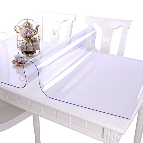 NECAUX Custom 12 x 40 Inch Desk Cover, 1.5mm Thick Plastic Desk Pad, Clear Vinyl Table Cover for Computer and Writing Desks - color: Clear 1.5mm, size: 12" x 40"