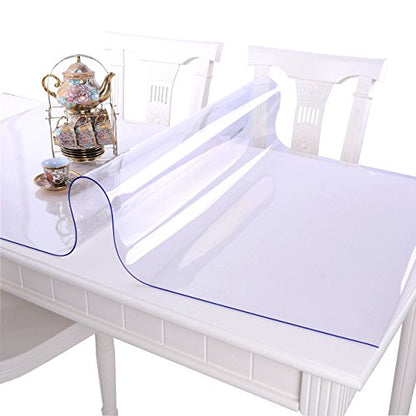 NECAUX Custom 12 x 40 Inch Desk Cover, 1.5mm Thick Plastic Desk Pad, Clear Vinyl Table Cover for Computer and Writing Desks - color: Clear 1.5mm, size: 12" x 40"