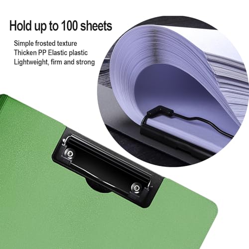 Clipboard Folder, A4 Foldable Clipboards, Office Clipboard Folder with Double Clips Metal Clip, 360 Degree Foldable Storage Clipboards for Office, School or Medical Field, Green - style: 1Pack- Green