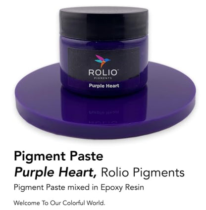 Rolio Purple Heart Pigment Paste for Epoxy Resin – 2oz Jar – Opaque Purple Epoxy Colorant, Resin Dye Paste, High-Intensity Pigment Paste for Art, Jewelry, Crafts, Tumblers & DIY Projects - color: Purple Heart