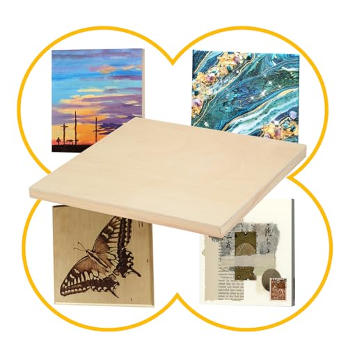 Falling in Art 2 Pack Unfinished Wooden Canvas Panels, 16x20 Gallery Birch Wood Panels Kit, 1 1/2" Deep Art Cradle Boards for Acrylic Painting, Pouring and Burning - size: 16*20 2 Pack